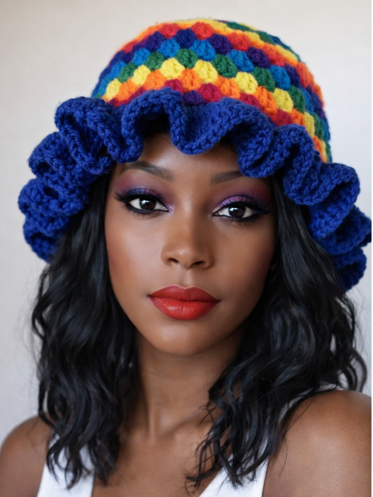 Rainbow Ruffle Hat
