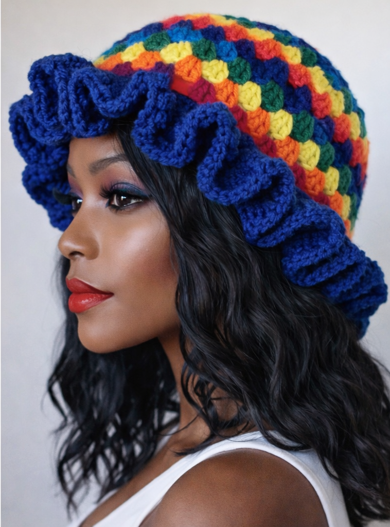 Rainbow Ruffle Hat